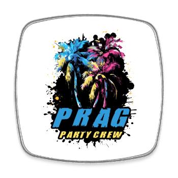 Prag Party Crew Urlaub Spruch - Viereckiger Kühlschrankmagnet - Weiß - Vorne