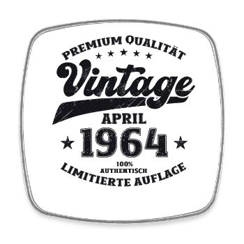 60e anniversaire mari avril Vintage 1964 Vintage - Magnet carré - blanc - Devant