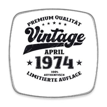 50e anniversaire mari avril Vintage 1974 Vintage - Magnet carré - blanc - Devant