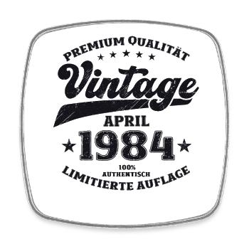 40e anniversaire mari avril Vintage 1984 Vintage - Magnet carré - blanc - Devant