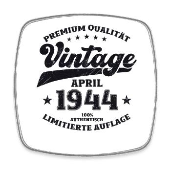 80e anniversaire mari avril Vintage 1944 Vintage - Magnet carré - blanc - Devant