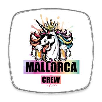 Mallorca Crew Einhorn Party - Viereckiger Kühlschrankmagnet - Weiß - Vorne