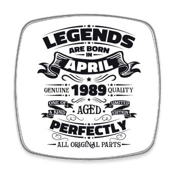 35. Geburtstag Mann Legende April Jahrgang 1989 - Viereckiger Kühlschrankmagnet - Weiß - Vorne