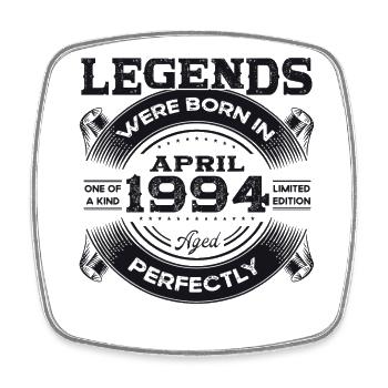 30th Birthday Husband Legend April Vintage 1994 - Square fridge magnet - white - Front