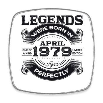 45e anniversaire mari légende avril Vintage 1979 - Magnet carré - blanc - Devant