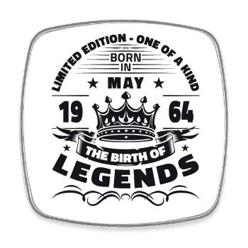 60e anniversaire Homme Legend May Né en 1964 - Magnet carré - blanc - Devant