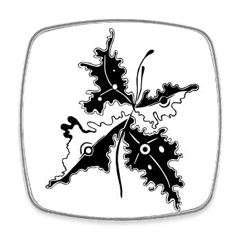 Blumenornament - Viereckiger Kühlschrankmagnet - Weiß - Vorne