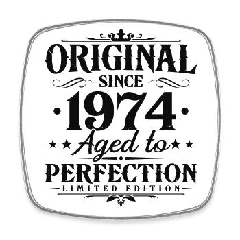 Original 1974 Vintage Vintage rétro anniversaire - Magnet carré - blanc - Devant