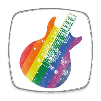 Pride Flag Gitarre - Viereckiger Kühlschrankmagnet - Weiß - Vorne