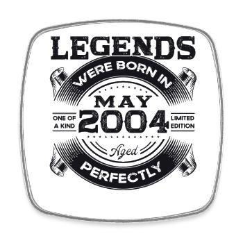 Legend May 2004 Vintage 2004 Birthday 2004 - Square fridge magnet - white - Front