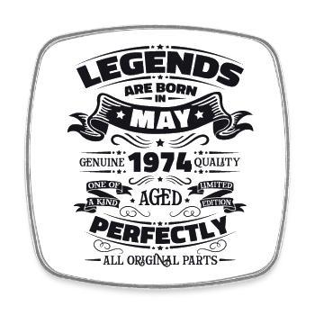 Legend May 1974 Vintage 1974 Birthday 1974 - Square fridge magnet - white - Front