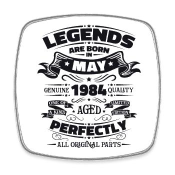 Legend May 1984 Vintage 1984 Birthday 1984 - Square fridge magnet - white - Front