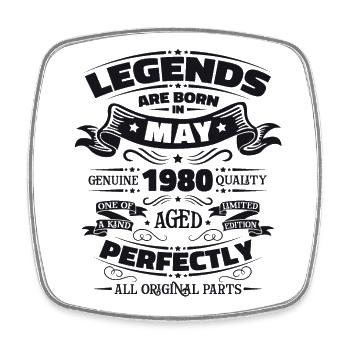 Legend May 1980 Vintage 1980 Birthday 1980 - Square fridge magnet - white - Front