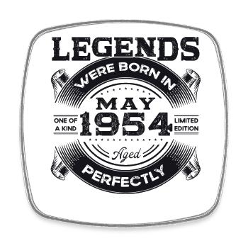 Légende Mai 1954 Né en 1954 Anniversaire 1954 - Magnet carré - blanc - Devant