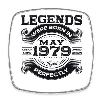 Legend May 1979 Vintage 1979 Birthday 1979 - Square fridge magnet - white - Front