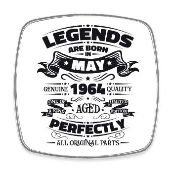 Legend May 1964 Vintage 1964 Birthday 1964 - Square fridge magnet - white - Front