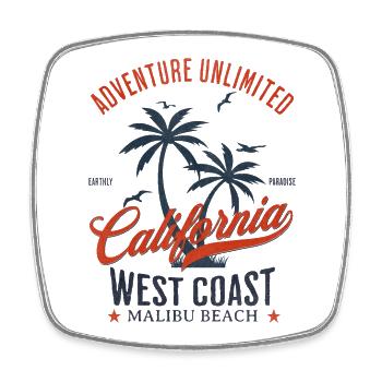 Malibu California Surfer Paradise - Square fridge magnet - white - Front