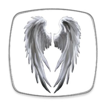Angel Wings in white - Viereckiger Kühlschrankmagnet - Weiß - Vorne