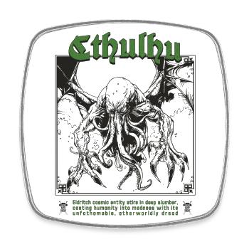 Tarot Karte - Cthulhu Kult Lovecraft Necronomicon - Viereckiger Kühlschrankmagnet - Weiß - Vorne