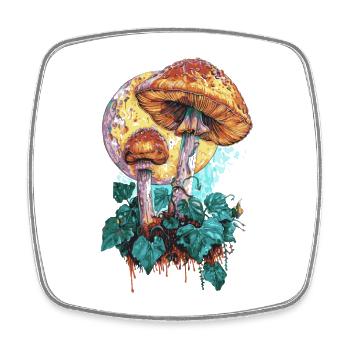 Cottagecore Mondphasen Pilz Goblincore Vintage - Viereckiger Kühlschrankmagnet - Weiß - Vorne