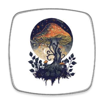 Fairycore Pilz Goblincore Mondphasen Vintage - Viereckiger Kühlschrankmagnet - Weiß - Vorne