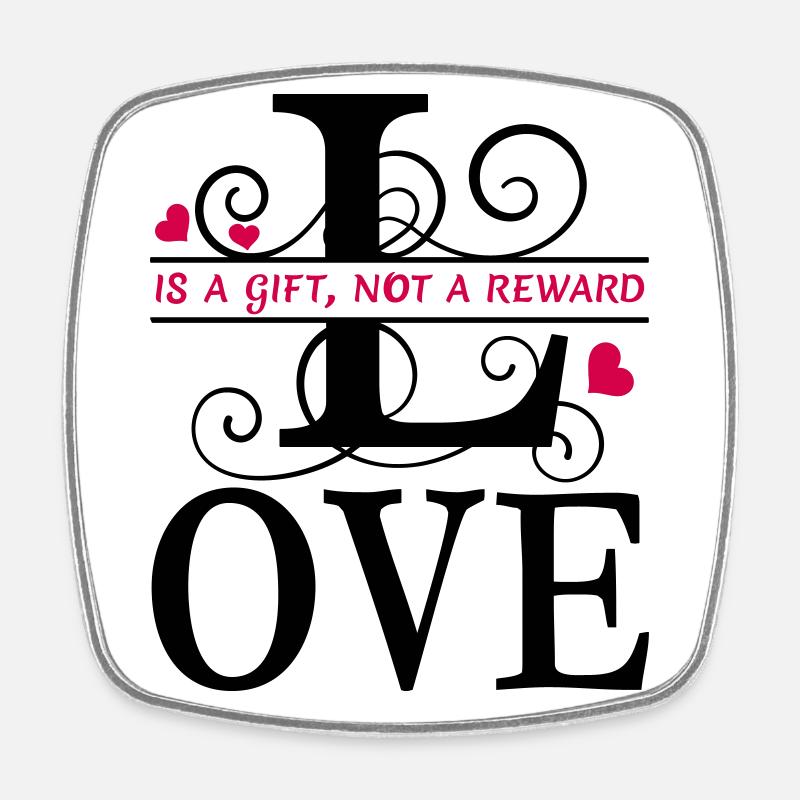 Love is a Gift Flock Two-Tone - Square fridge magnet - white