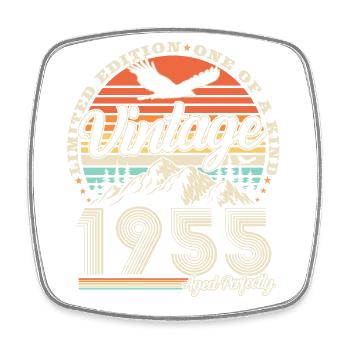 Cadeau d’anniversaire vintage rétro vintage 19555 - Magnet carré - blanc - Devant