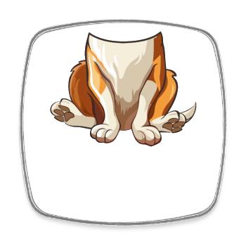 Drôle Chien Halloween Vêtements Enfants - Magnet carré - blanc - Devant