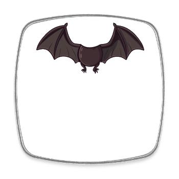 Spooky Bat Halloween Costume for Kids - Square fridge magnet - white - Front