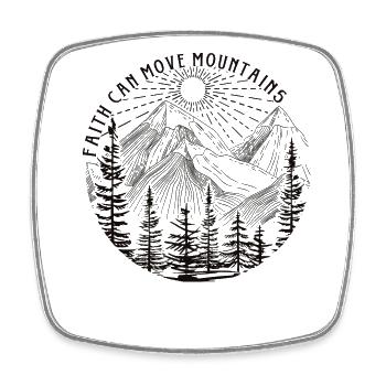 Faith can move Mountains, christliches Geschenk. - Viereckiger Kühlschrankmagnet - Weiß - Vorne
