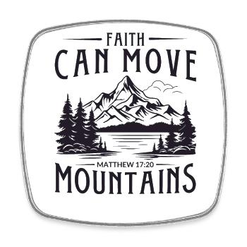 Faith can move Mountains, christliches Geschenk. - Viereckiger Kühlschrankmagnet - Weiß - Vorne