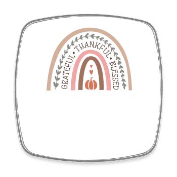 Grateful Rainbow Autumn Design - Square fridge magnet - white - Front