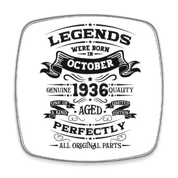88. Geburtstag Original Oktober 1936 Jahrgang 1936 - Viereckiger Kühlschrankmagnet - Weiß - Vorne