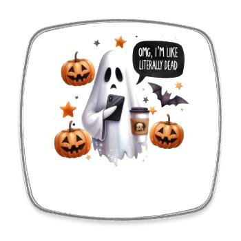 Partenaire d’Halloween Look OMG Je suis comme littéralement mort - Magnet carré - blanc - Devant