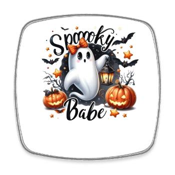 Halloween Partner Look Spooky Babe Ghost - Square fridge magnet - white - Front
