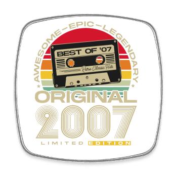 Original 2007 Vintage Vintage Rétro Anniversaire - Magnet carré - blanc - Devant