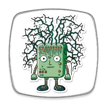 Neural Implant Technology - Square fridge magnet - white - Front