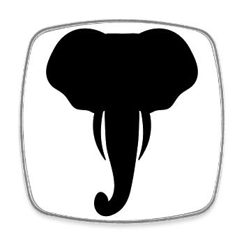 Cool Elephant Head Gift - Square fridge magnet - white - Front
