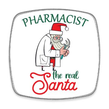 Apotheker the real Santa Weihnachten - Viereckiger Kühlschrankmagnet - Weiß - Vorne