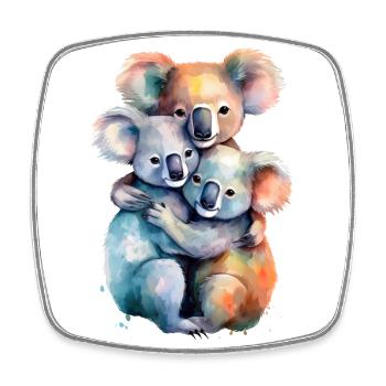 Three cuddling koala bears - Square fridge magnet - white - Front