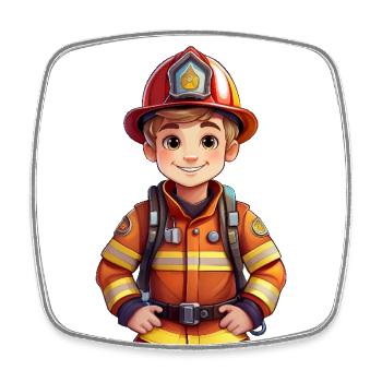 Feuerwehrmann - Viereckiger Kühlschrankmagnet - Weiß - Vorne
