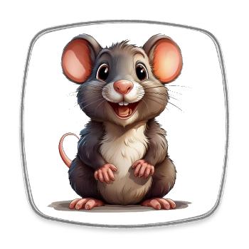 Rat ou souris - Magnet carré - blanc - Devant