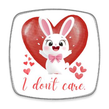Lapin drôle avec dicton : Ironie pour les amoureux des lapins - Magnet carré - blanc - Devant