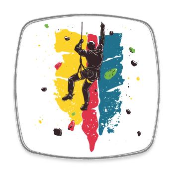 Indoor Klettern: Am Limit in der Kletterhalle - Viereckiger Kühlschrankmagnet - Weiß - Vorne