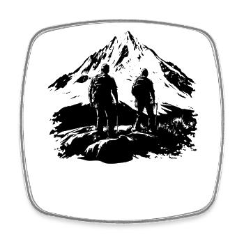 Summit climbing: Mountaineering in the Alps - Outdoor - Square fridge magnet - white - Front