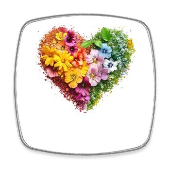 Blossom Heart in Rainbow Colours - Floral Splendour - Square fridge magnet - white - Front