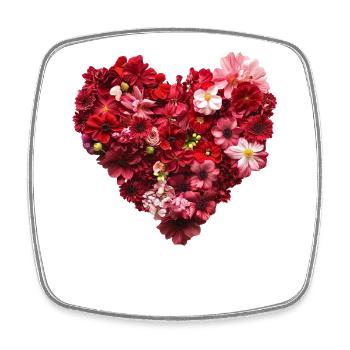 Heart of Red Blossoms - Passionate Flower Pr - Square fridge magnet - white - Front