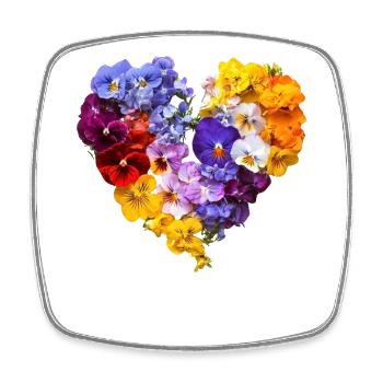 Heart of Pansies - Colorful Blossom Speech - Square fridge magnet - white - Front