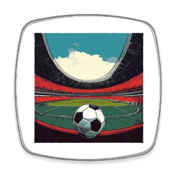 Stadion-Fußballfür Mannschaften und Vereine - Viereckiger Kühlschrankmagnet - Weiß - Vorne