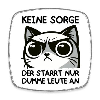 Grumpy Blick – Der starrt nur dumme Leute an - Viereckiger Kühlschrankmagnet - Weiß - Vorne